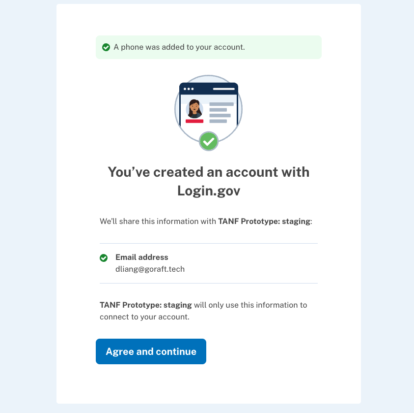 TDP Create A New Login gov Account
